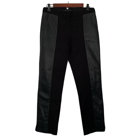 BCBGMaxAzria Brennan Pants Womens Size Small Black Faux Leather Crop High Rise - Picture 2 of 9